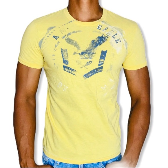 American Eagle Outfitters Other - American Eagle Men’s Yellow & Grey Graphic T-shirt